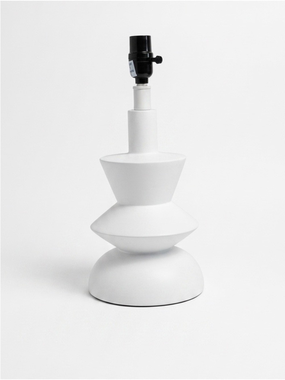Rivet Amazon Modern White Ceramic Geometric Stacked Table Lamp Base EUC